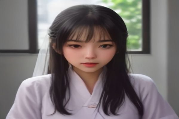 女性穿着黑色塑形裤袜站立，展示腿部线条修长效果，画面背景为明亮的更衣室，光线均匀